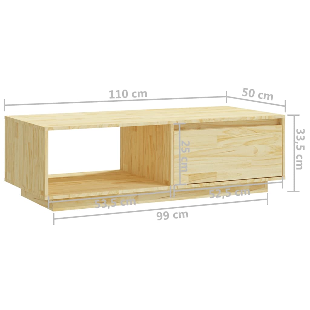 Table basse 110x50x33,5 cm bois de pin massif - Tables basses