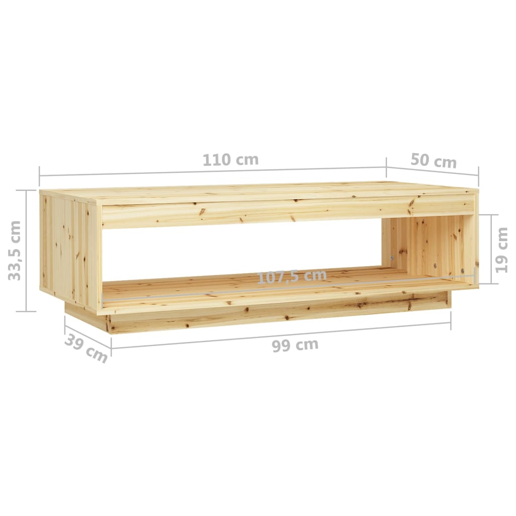 Table basse 110x50x33,5 cm bois de sapin massif - Tables basses