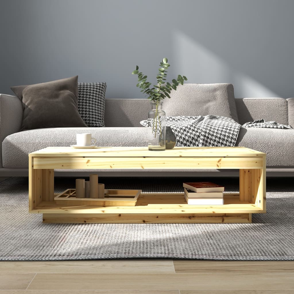 Table basse 110x50x33,5 cm bois de sapin massif - Tables basses