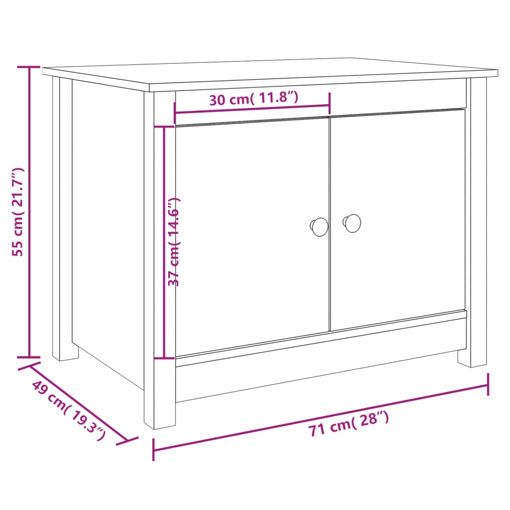 Table basse 71x49x55 cm Bois massif de pin - Tables basses