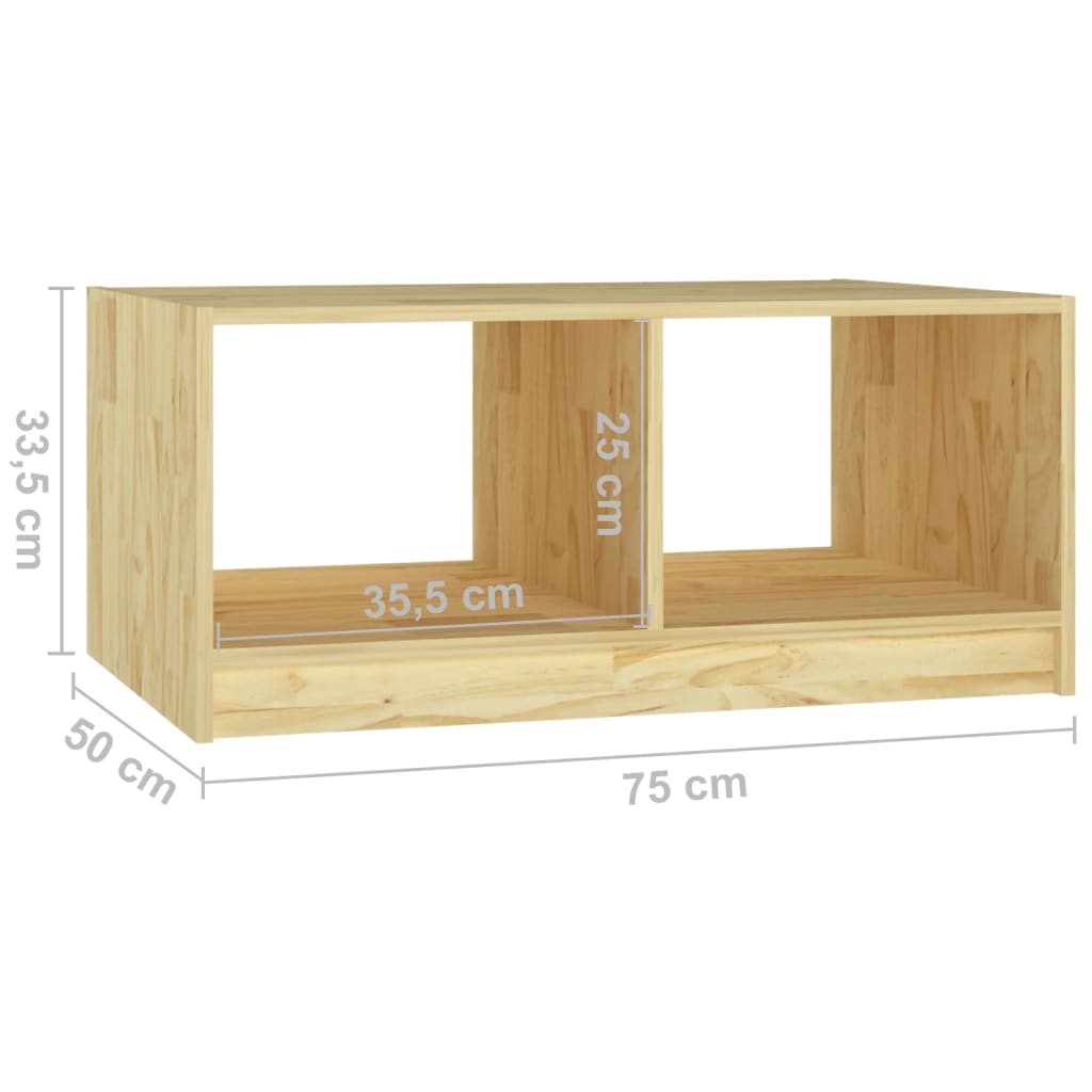 Table basse 75x50x33,5 cm Bois de pin massif - Tables basses