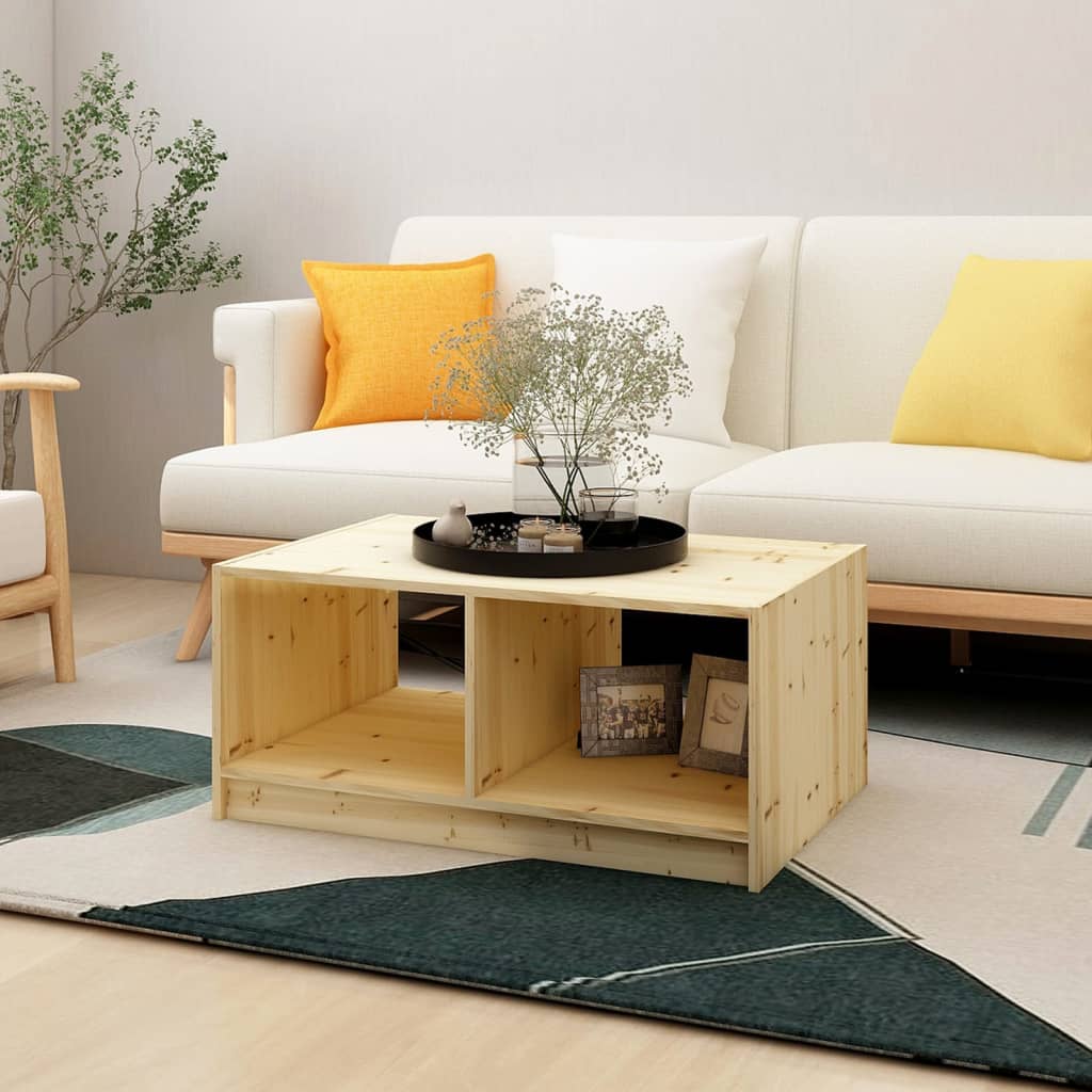 Table basse 75x50x33,5 cm bois de sapin massif - Tables basses