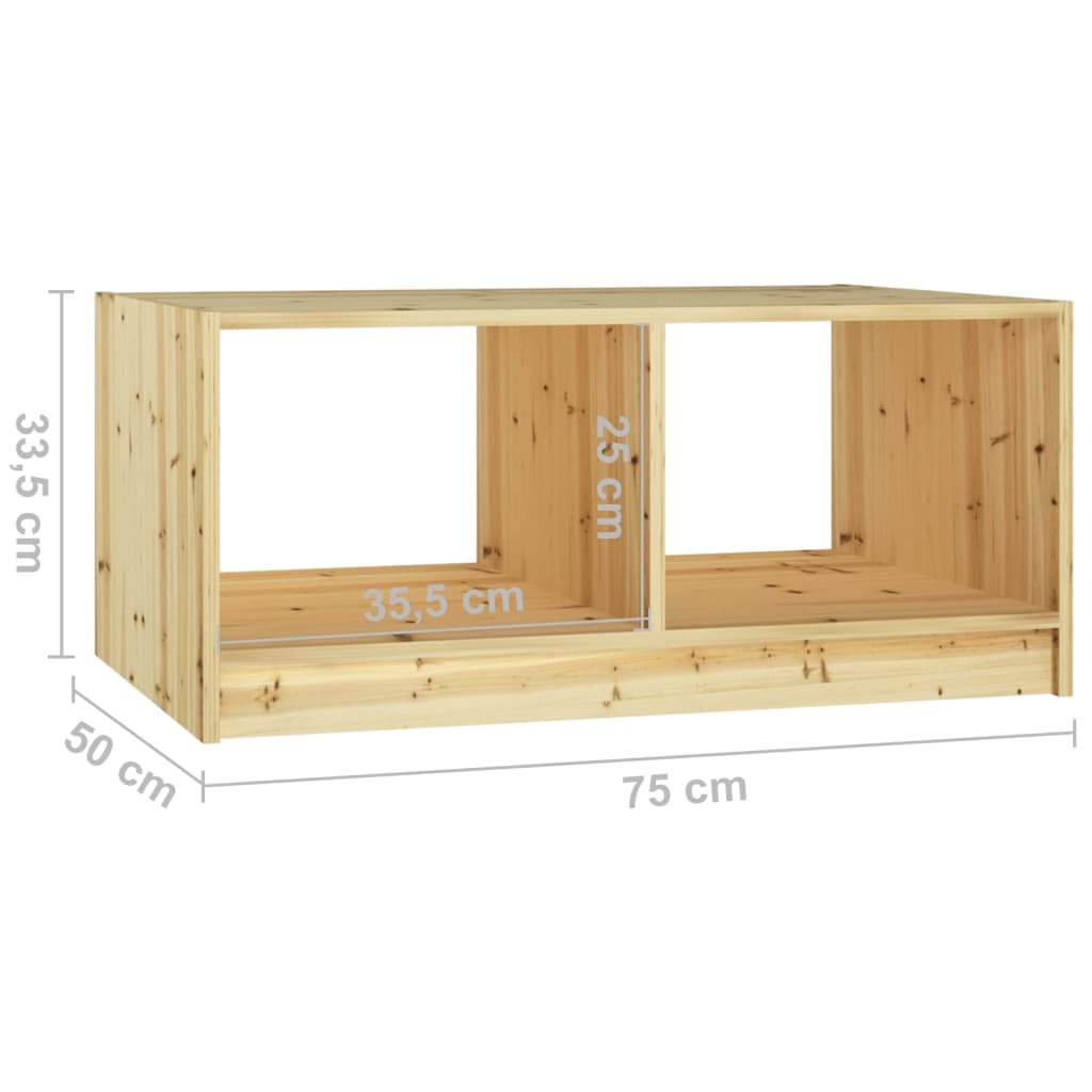 Table basse 75x50x33,5 cm bois de sapin massif - Tables basses