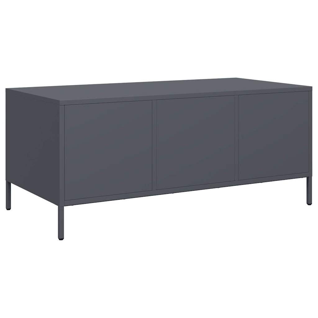 Table basse anthracite 101,5x50x43,5 cm acier laminé à froid - Tables basses