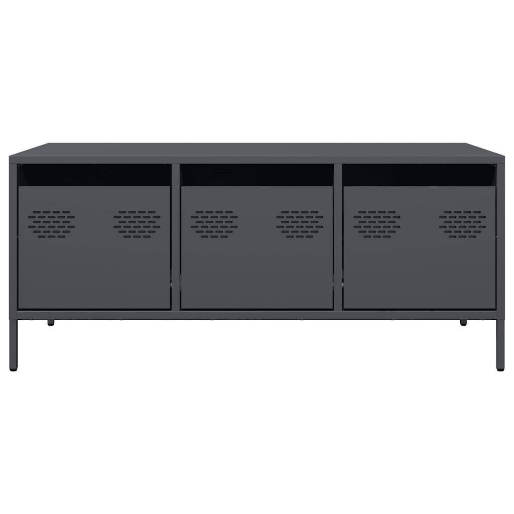 Table basse anthracite 101,5x50x43,5 cm acier laminé à froid - Tables basses