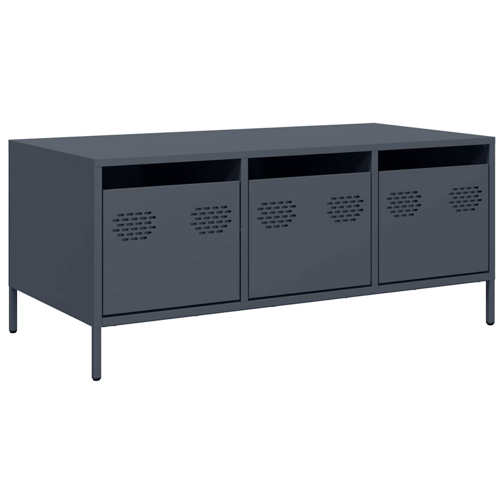 Table basse anthracite 101,5x50x43,5 cm acier laminé à froid - Tables basses