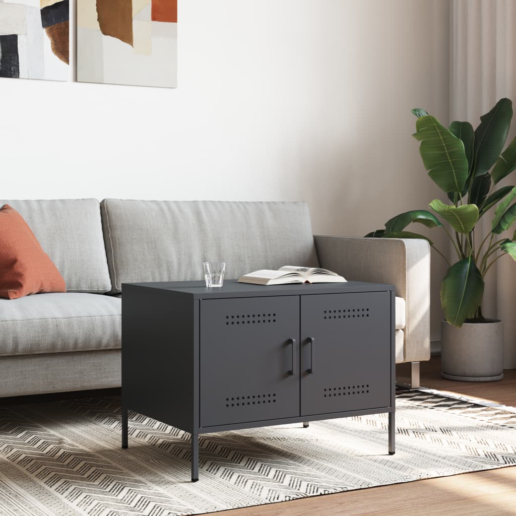 Table basse anthracite 68x50x50,5 cm acier - Tables basses