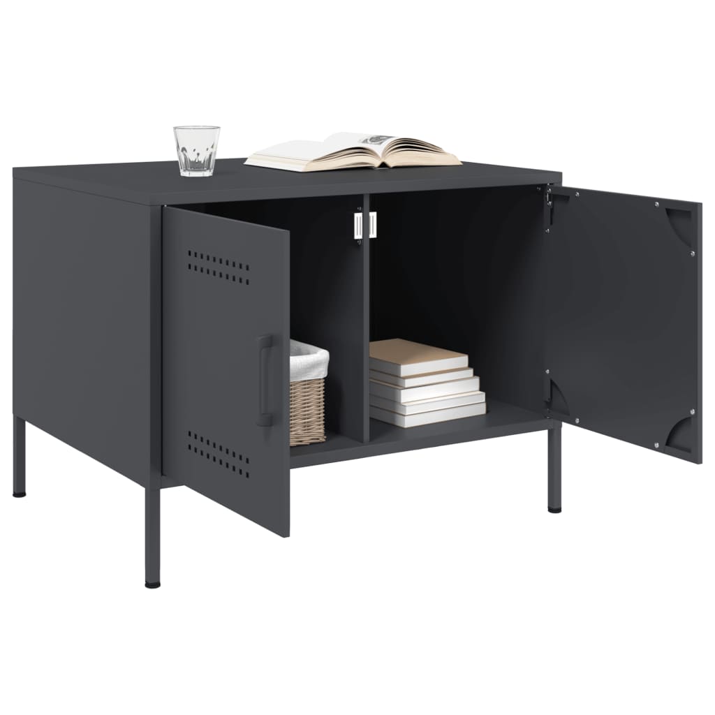 Table basse anthracite 68x50x50,5 cm acier - Tables basses
