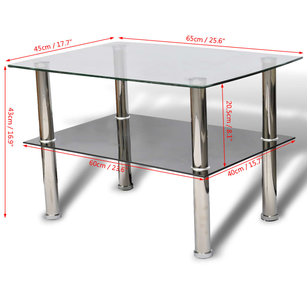 Table basse avec 2 étagères Verre - Tables basses