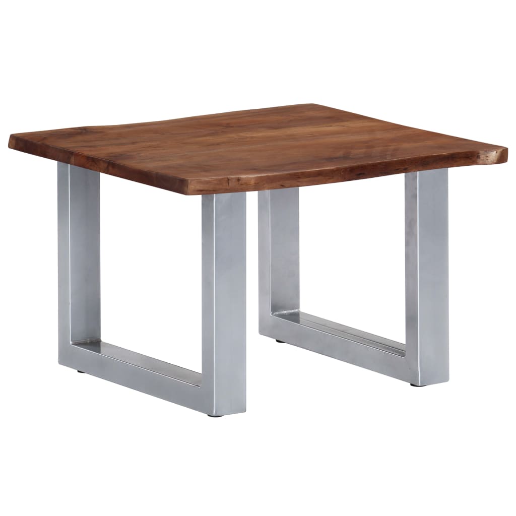 Table basse avec bord naturel 60x60x40 cm Bois d’acacia massif - Tables basses