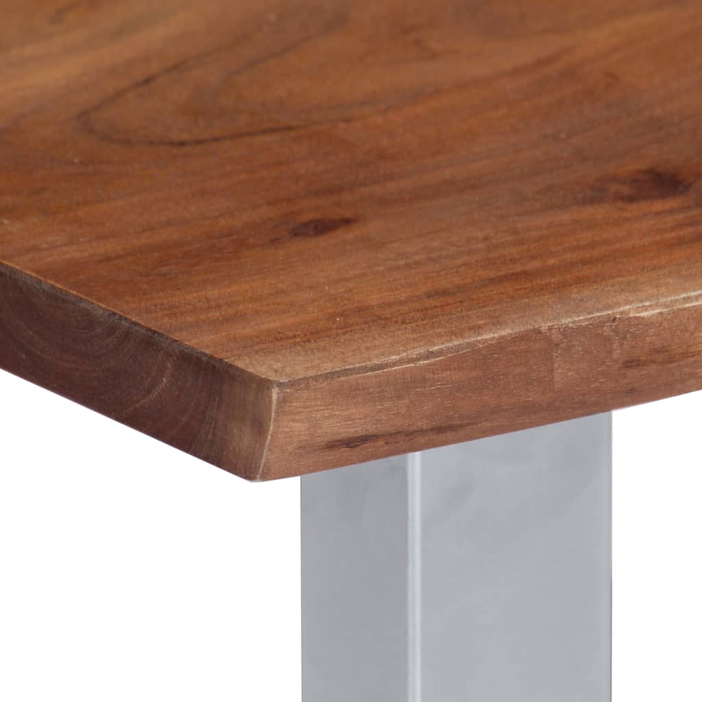 Table basse avec bord naturel 60x60x40 cm Bois d’acacia massif - Tables basses