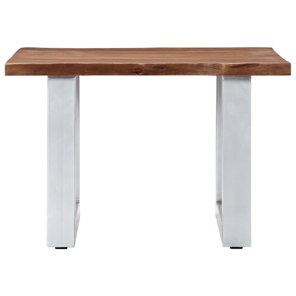 Table basse avec bord naturel 60x60x40 cm Bois d’acacia massif - Tables basses