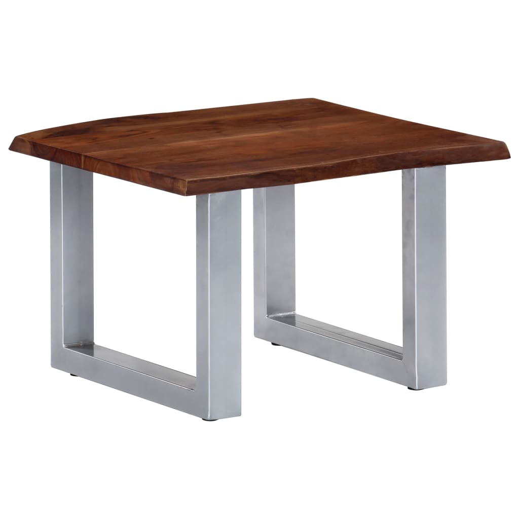 Table basse avec bord naturel 60x60x40 cm Bois d’acacia massif - Tables basses