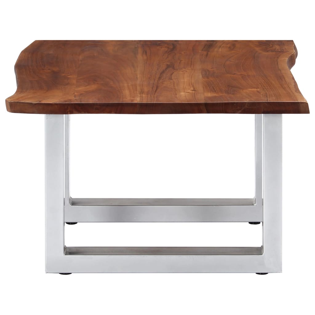 Table basse avec bord naturel 60x60x40 cm Bois d’acacia massif - Tables basses