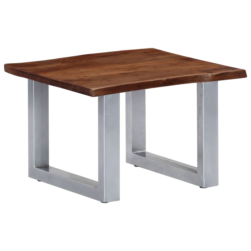 Table basse avec bord naturel 60x60x40 cm Bois d’acacia massif - Tables basses
