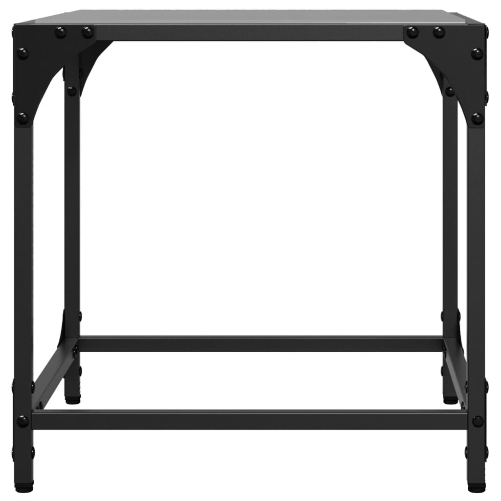 Table basse avec dessus en verre noir 40x40x40 cm acier - Tables basses