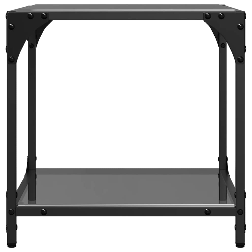 Table basse avec dessus en verre noir 40x40x40 cm acier - Tables basses