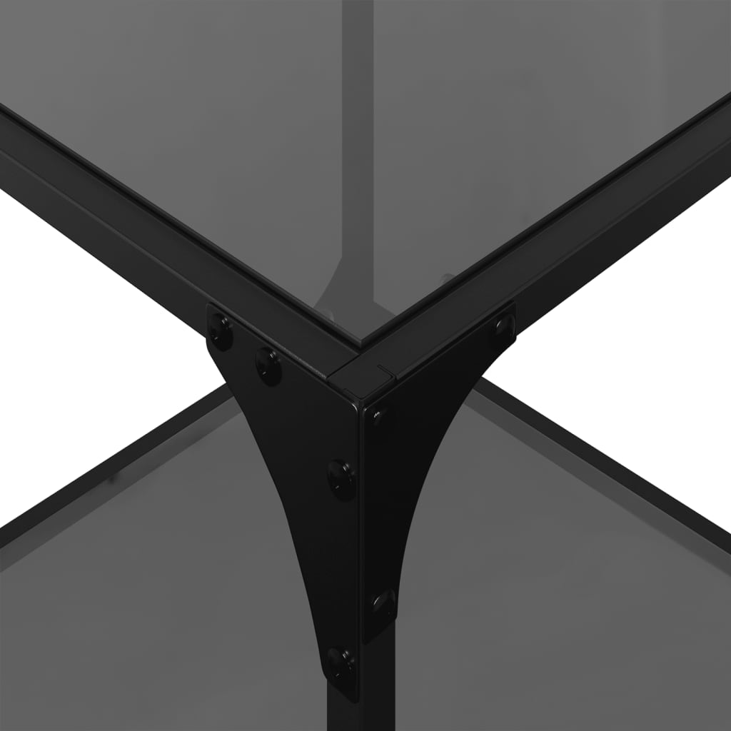 Table basse avec dessus en verre noir 40x40x40 cm acier - Tables basses
