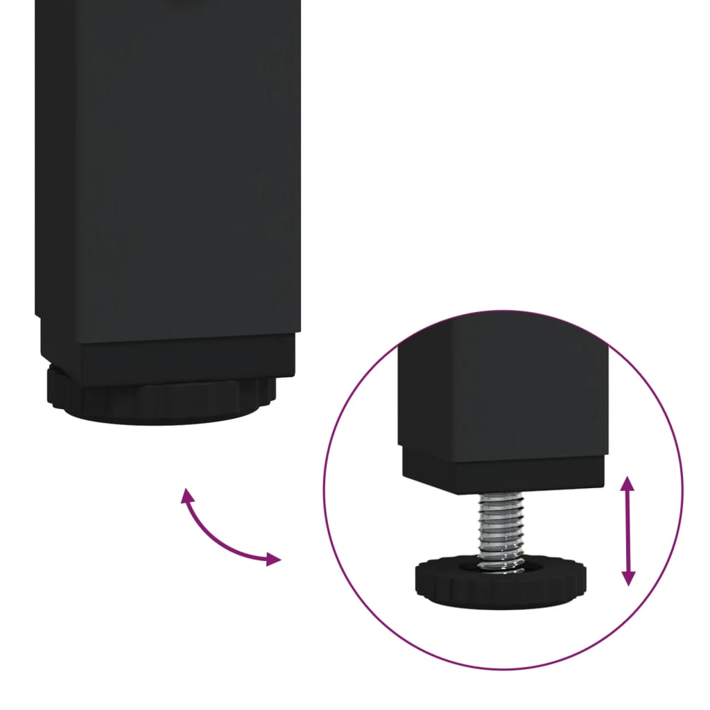 Table basse avec dessus en verre noir 40x40x41 cm acier - Tables basses
