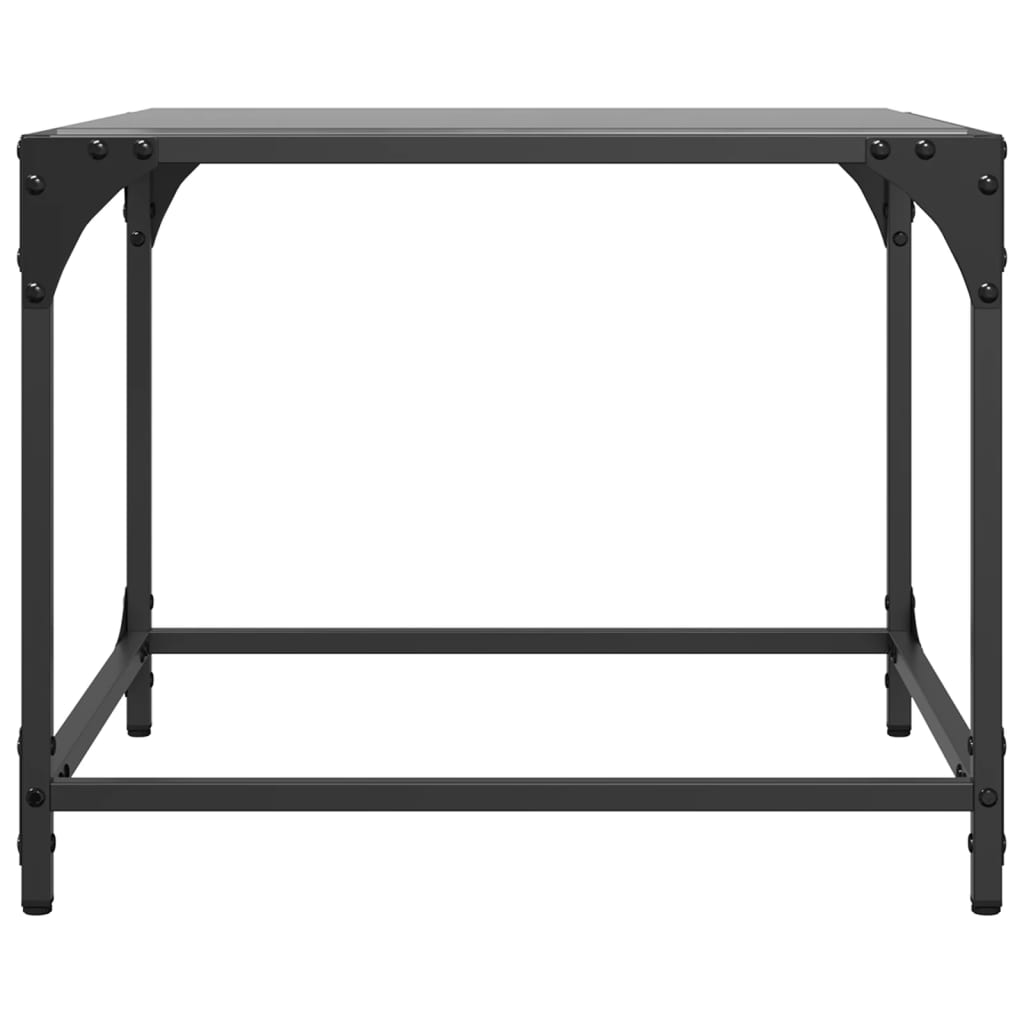 Table basse avec dessus en verre noir 50x50x40 cm acier - Tables basses
