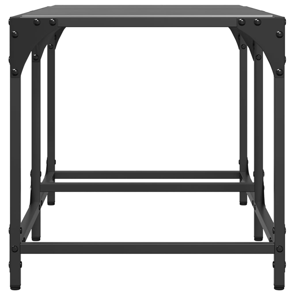 Table basse avec dessus en verre noir 78,5x40x40 cm acier - Tables basses