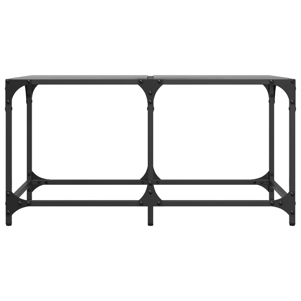 Table basse avec dessus en verre noir 78,5x40x40 cm acier - Tables basses