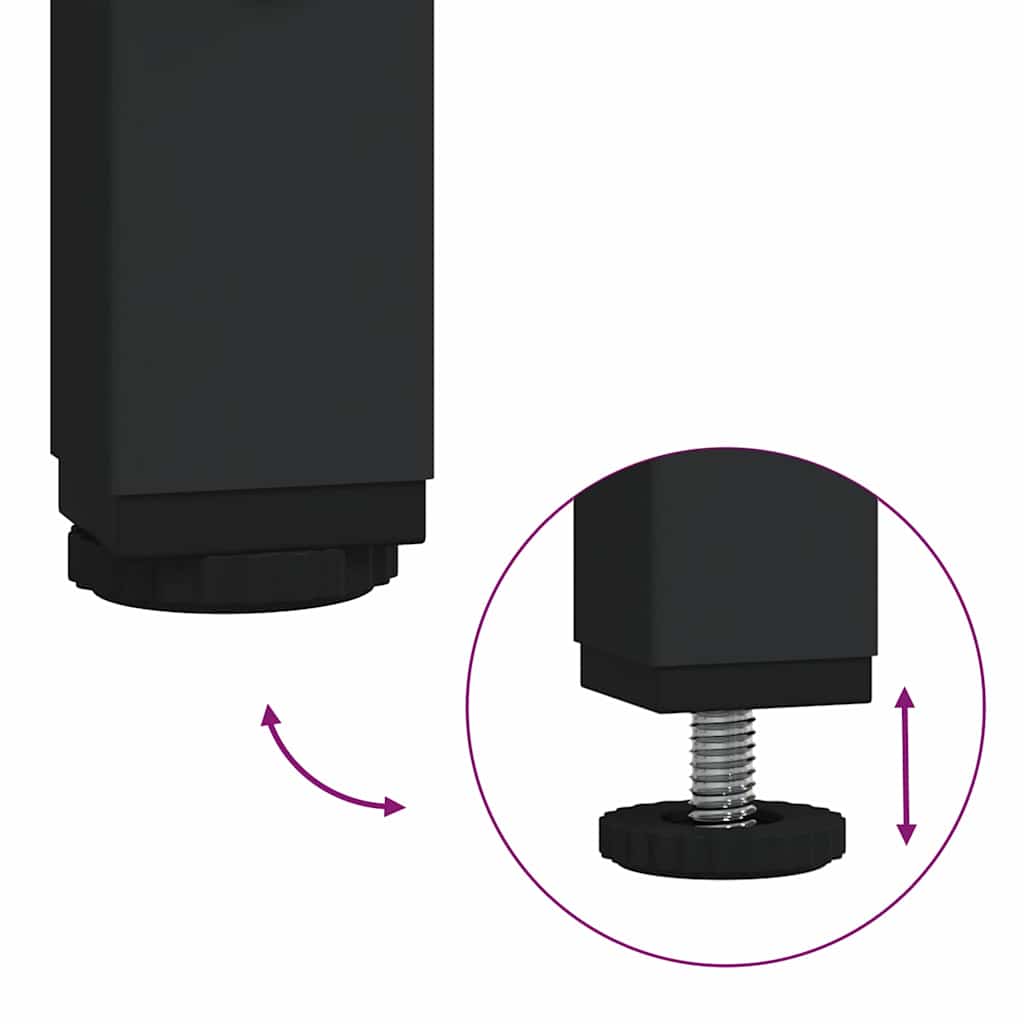 Table basse avec dessus en verre noir 78,5x40x41 cm acier - Tables basses