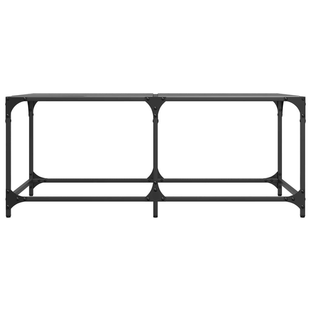 Table basse avec dessus en verre noir 98,5x50x40 cm acier - Tables basses