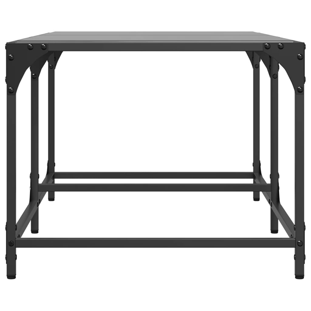 Table basse avec dessus en verre noir 98,5x50x40 cm acier - Tables basses