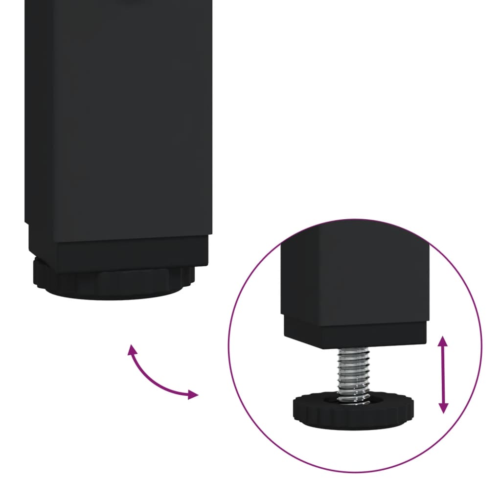 Table basse avec dessus en verre noir 98,5x50x45 cm acier - Tables basses