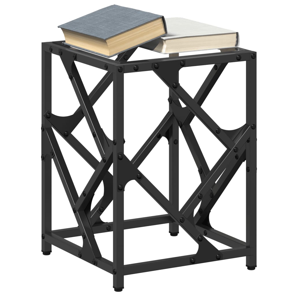 Table basse avec dessus en verre transparent 30x30x41 cm acier - Tables basses