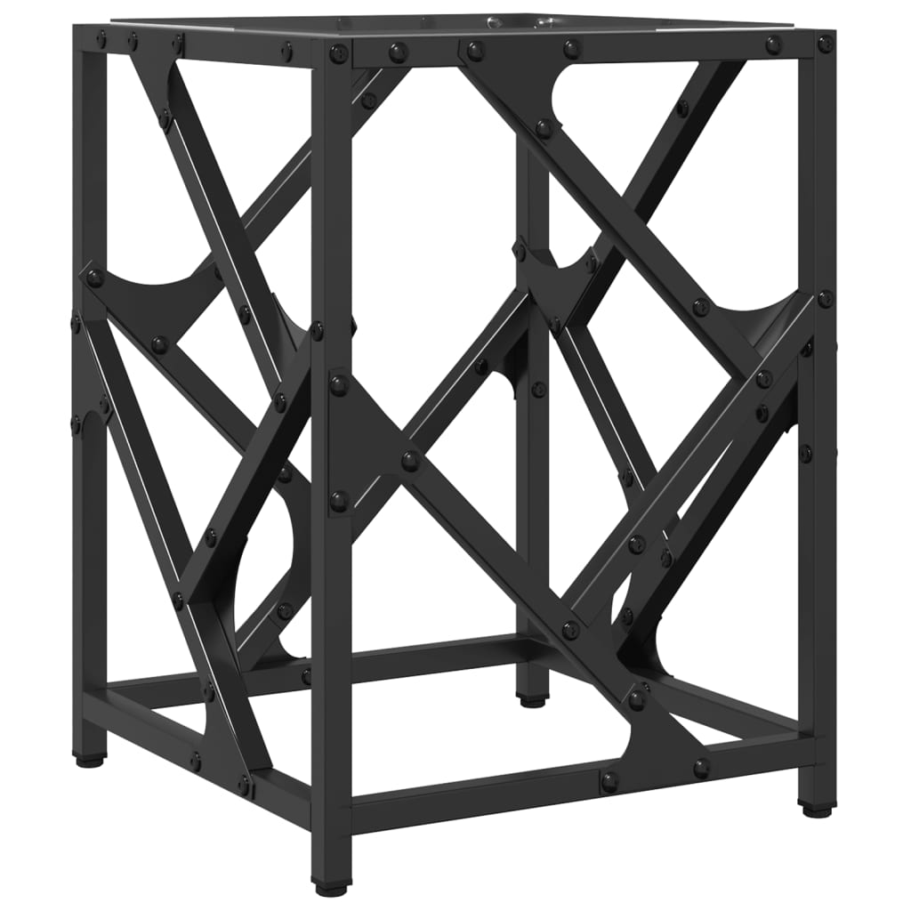 Table basse avec dessus en verre transparent 30x30x41 cm acier - Tables basses