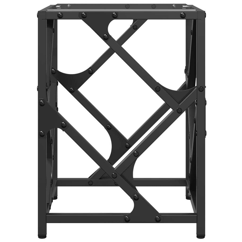 Table basse avec dessus en verre transparent 30x30x41 cm acier - Tables basses