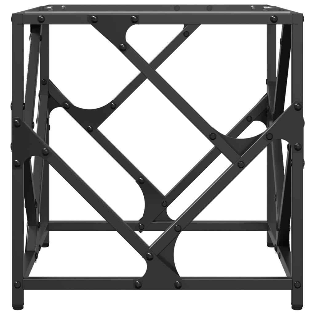 Table basse avec dessus en verre transparent 40x40x41 cm acier - Tables basses