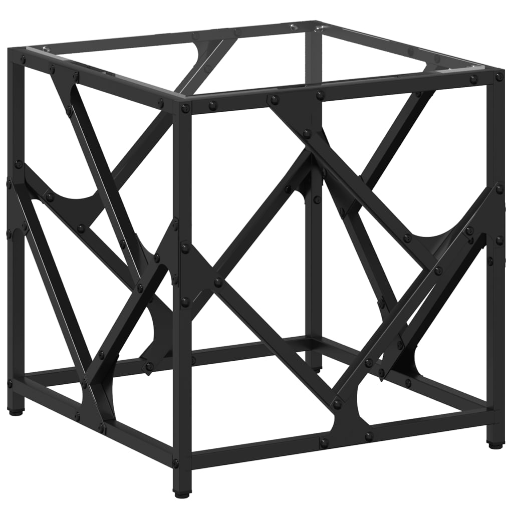 Table basse avec dessus en verre transparent 40x40x41 cm acier - Tables basses