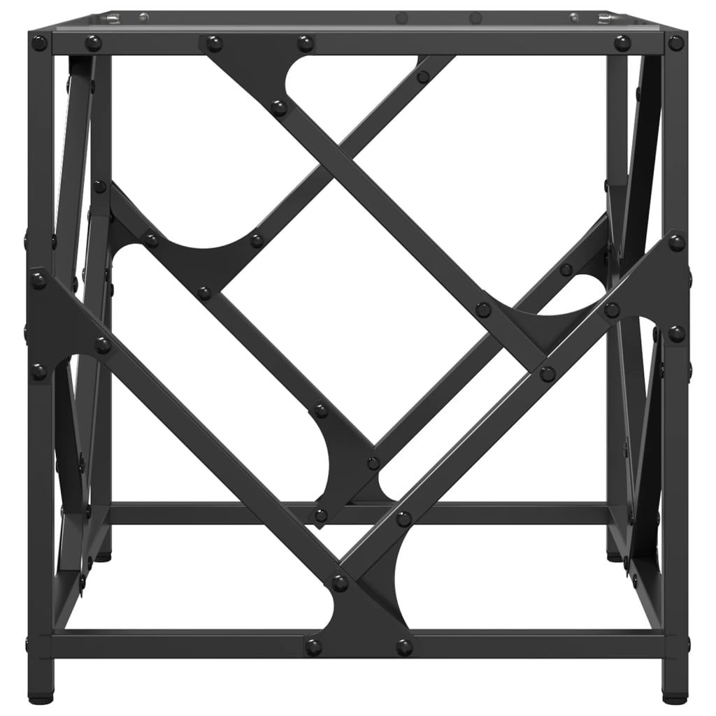 Table basse avec dessus en verre transparent 40x40x41 cm acier - Tables basses