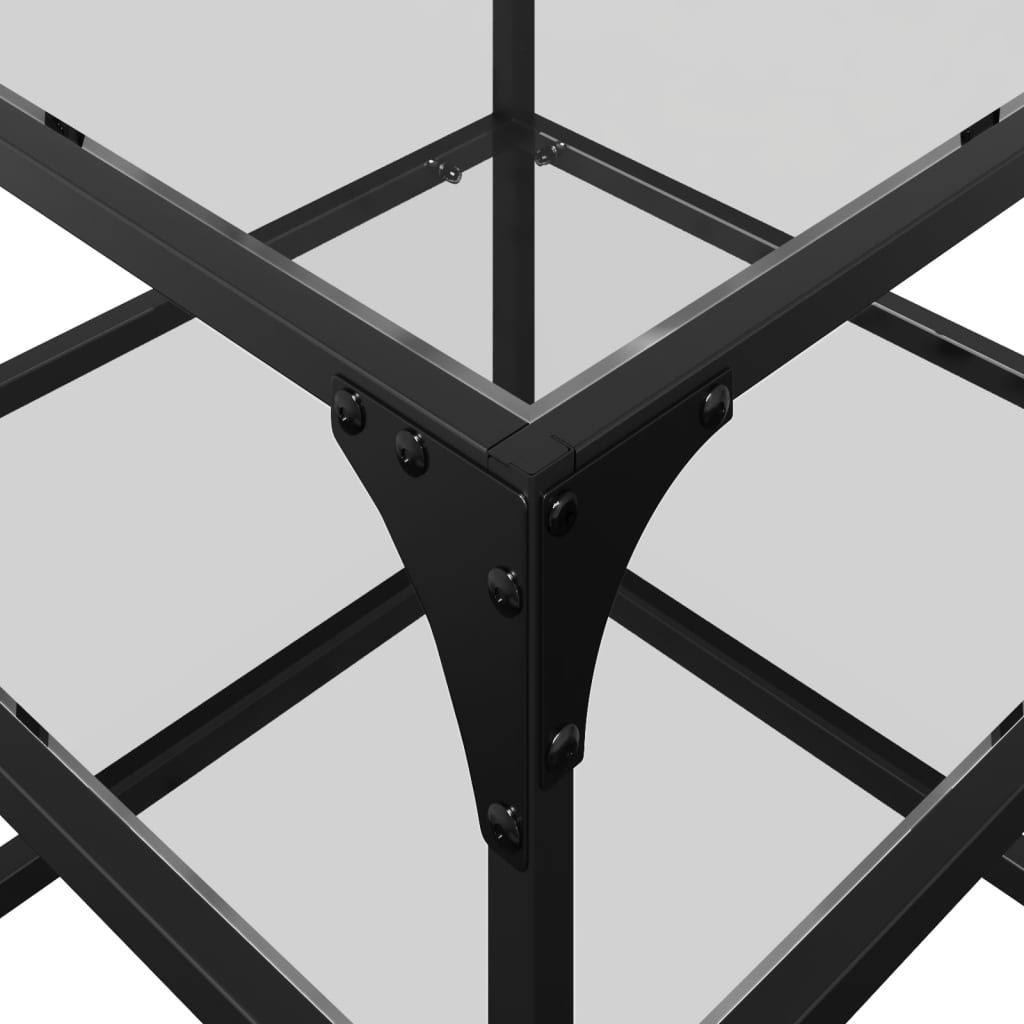 Table basse avec dessus en verre transparent 40x40x45 cm acier - Tables basses
