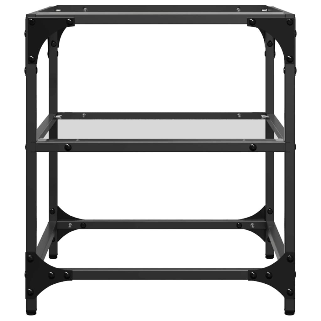 Table basse avec dessus en verre transparent 40x40x45 cm acier - Tables basses