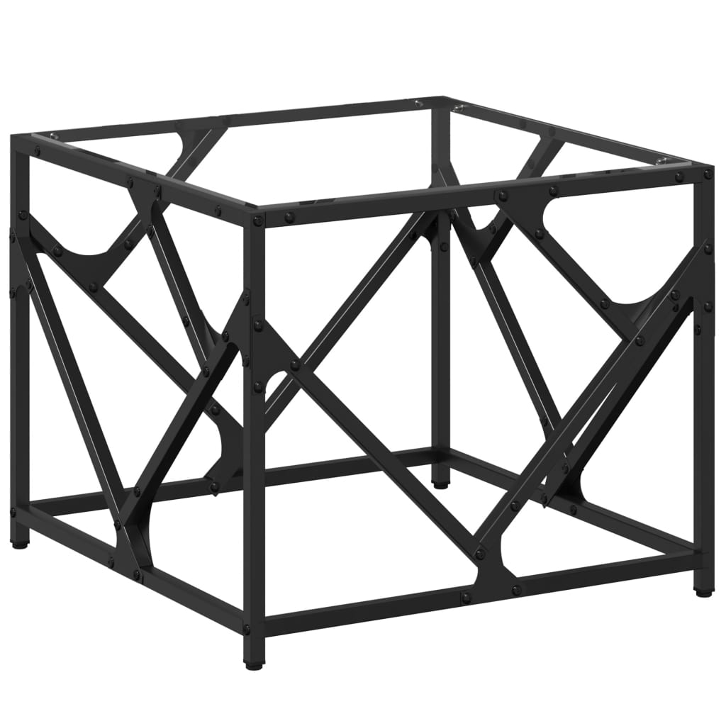Table basse avec dessus en verre transparent 50x50x41 cm acier - Tables basses