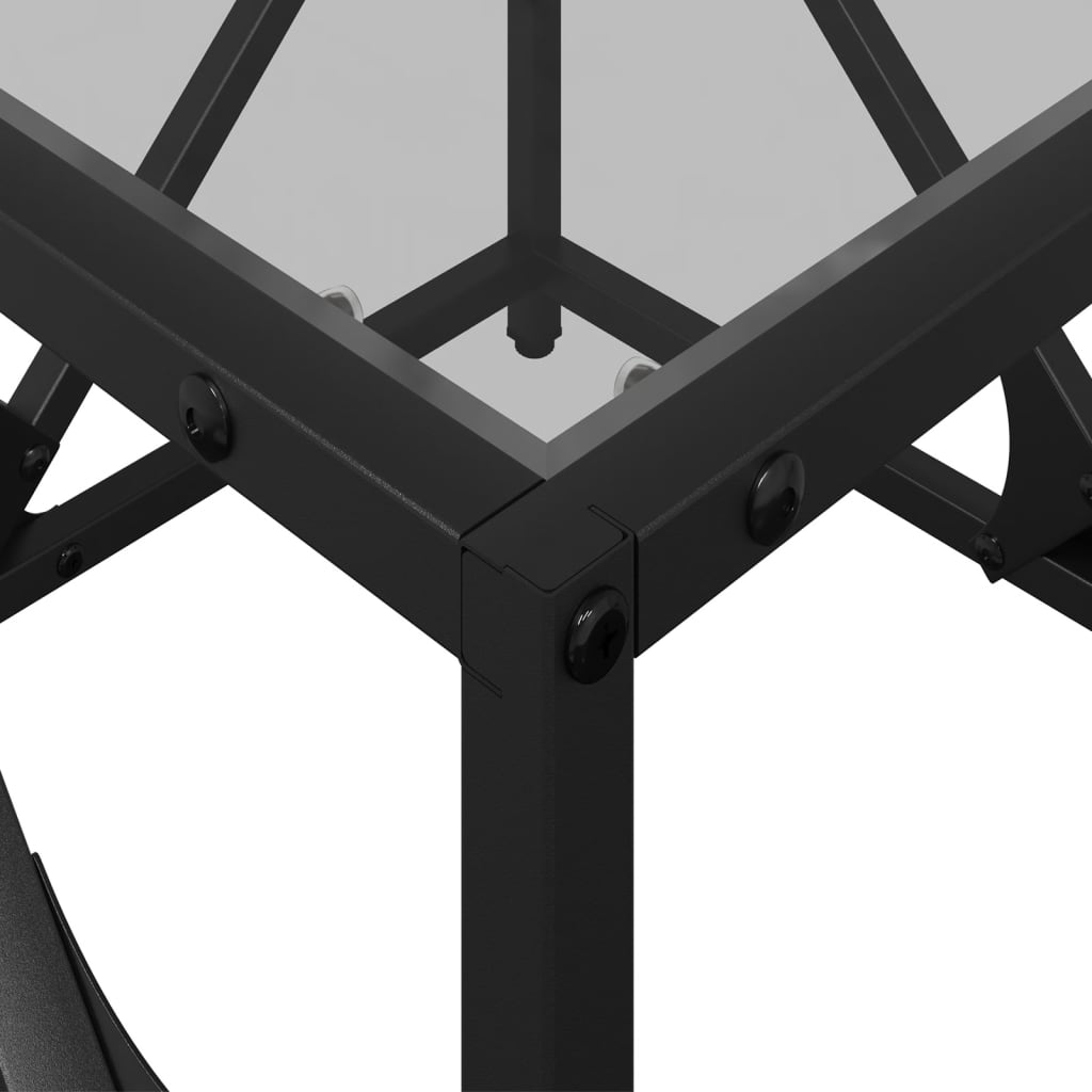 Table basse avec dessus en verre transparent 50x50x41 cm acier - Tables basses