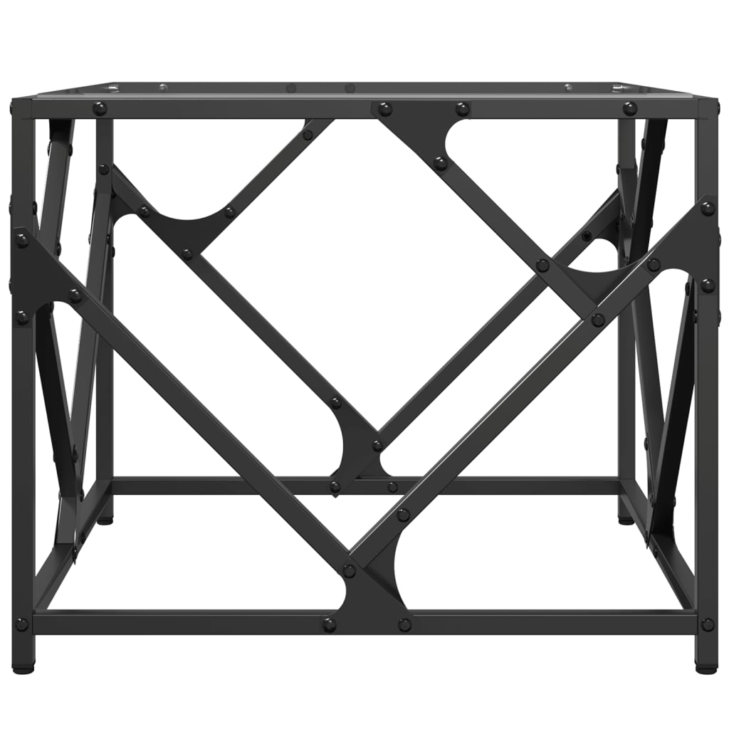 Table basse avec dessus en verre transparent 50x50x41 cm acier - Tables basses