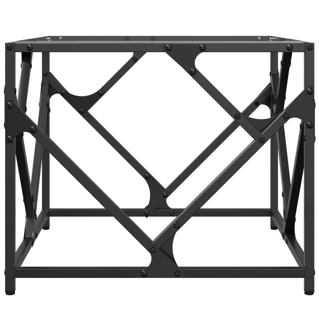 Table basse avec dessus en verre transparent 50x50x41 cm acier - Tables basses
