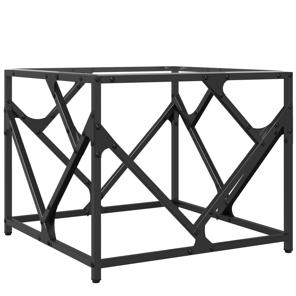 Table basse avec dessus en verre transparent 50x50x41 cm acier - Tables basses