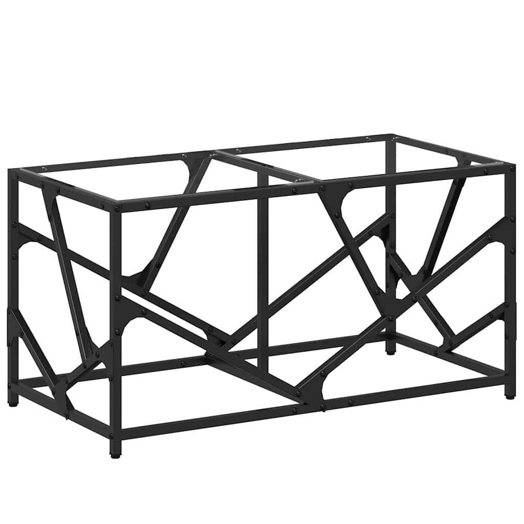 Table basse avec dessus en verre transparent 78,5x40x41cm acier - Tables basses