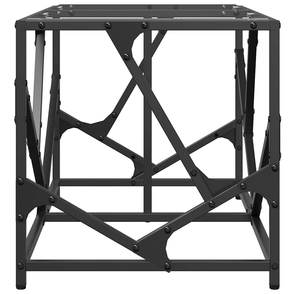 Table basse avec dessus en verre transparent 78,5x40x41cm acier - Tables basses
