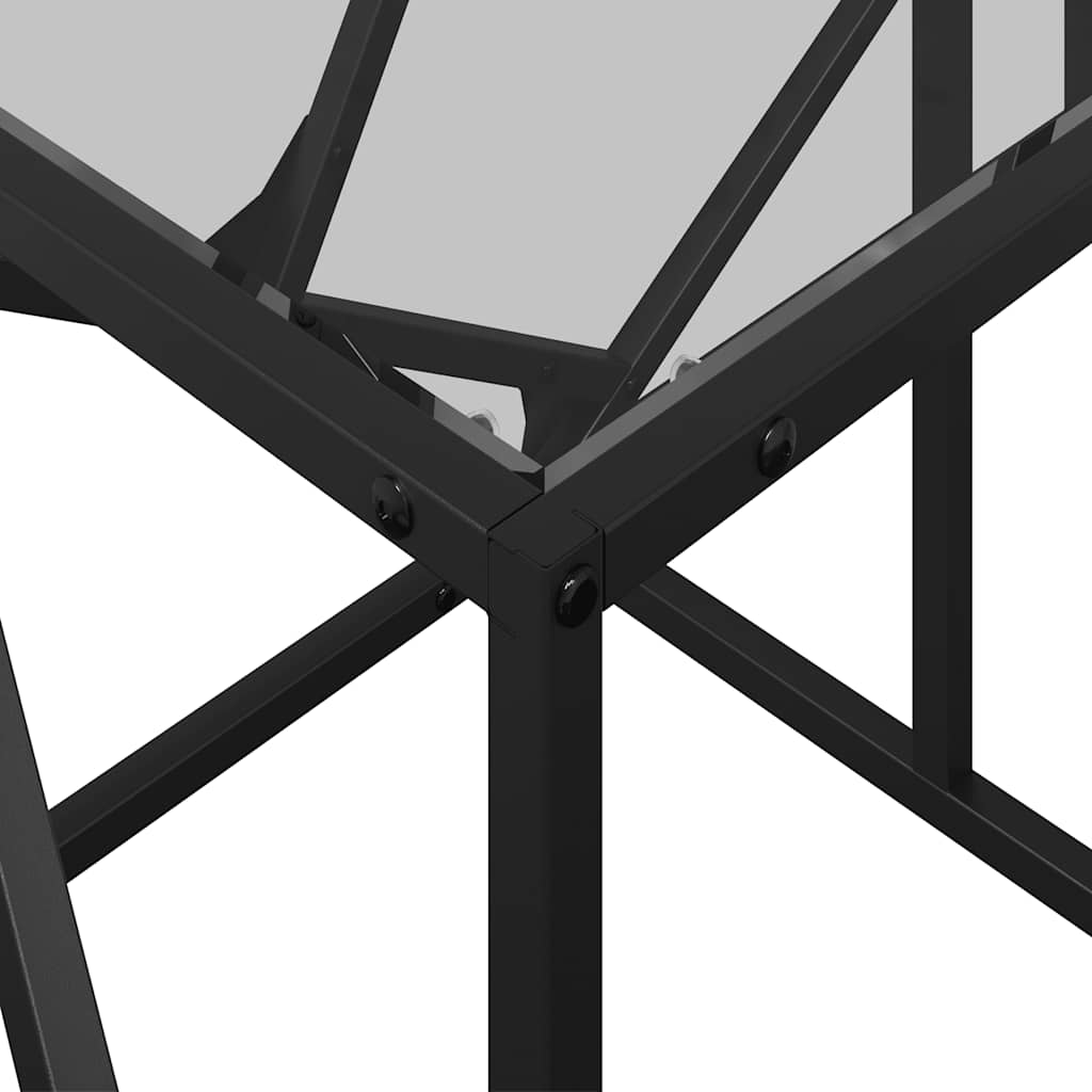 Table basse avec dessus en verre transparent 78,5x40x41cm acier - Tables basses