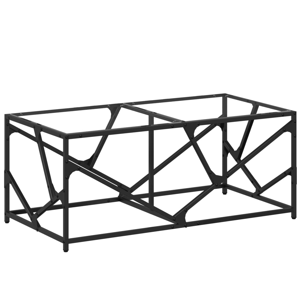 Table basse avec dessus en verre transparent 98,5x50x41cm acier - Tables basses