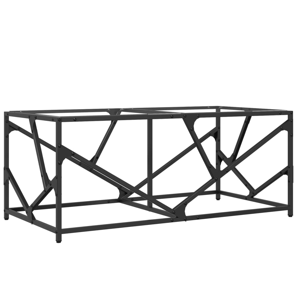 Table basse avec dessus en verre transparent 98,5x50x41cm acier - Tables basses