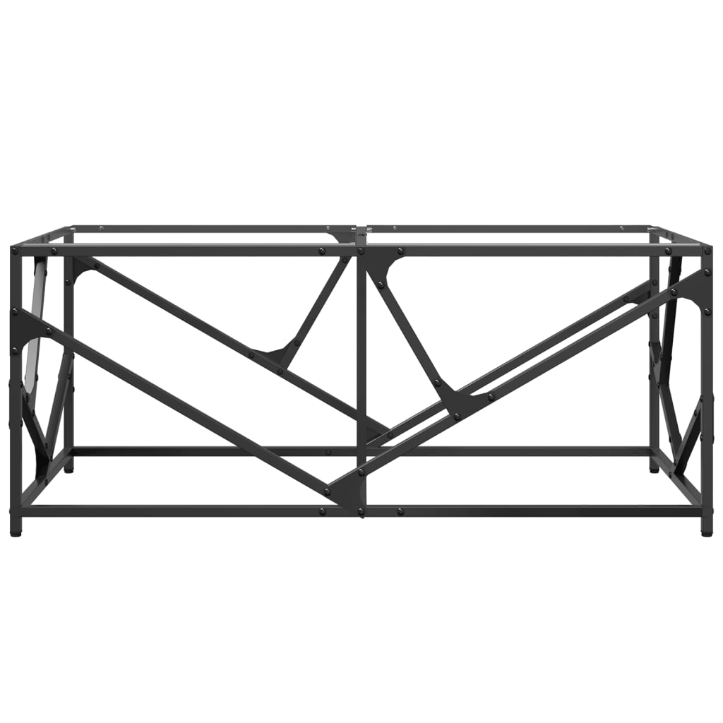 Table basse avec dessus en verre transparent 98,5x50x41cm acier - Tables basses