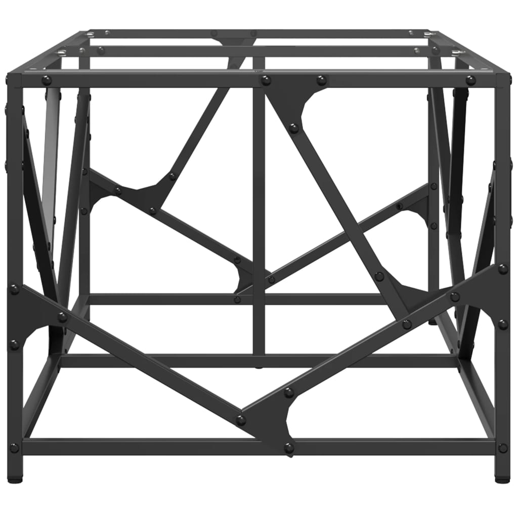 Table basse avec dessus en verre transparent 98,5x50x41cm acier - Tables basses